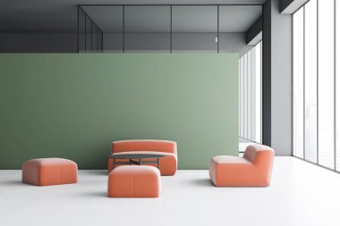 Yeşil ofis bekleme odası.