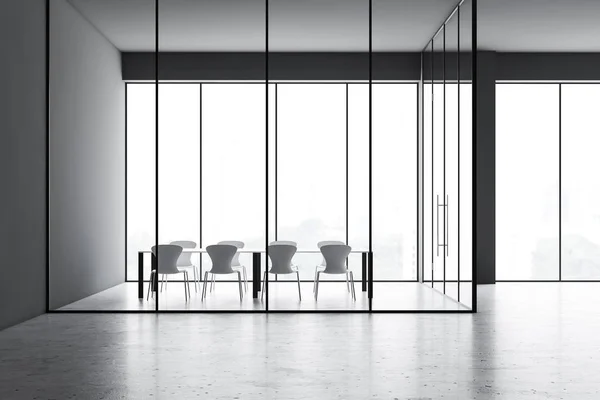 Intérieur de la salle de réunion gris et verre — Photo