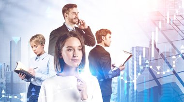 Şehirdeki çeşitli iş ekipleri, Forex çizelgesi