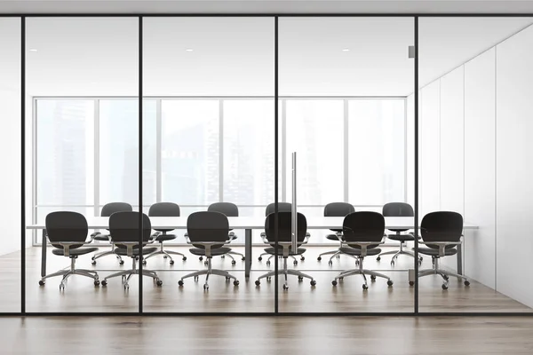 Fehér panel panoráma tárgyaló belső tér — Stock Fotó