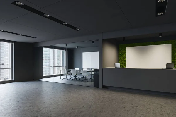 Gray reception and conference room corner — Stock Photo, Image
