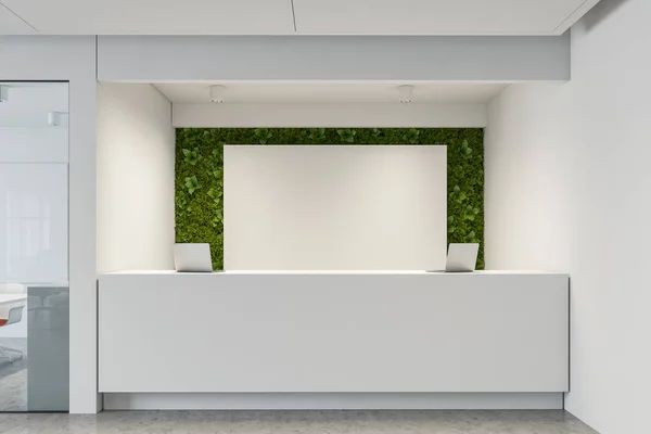 Eco style reception table in office