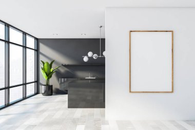 Beyaz ve siyah mutfak posterleri.