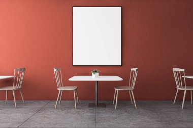 Posterli modern turuncu restoran.