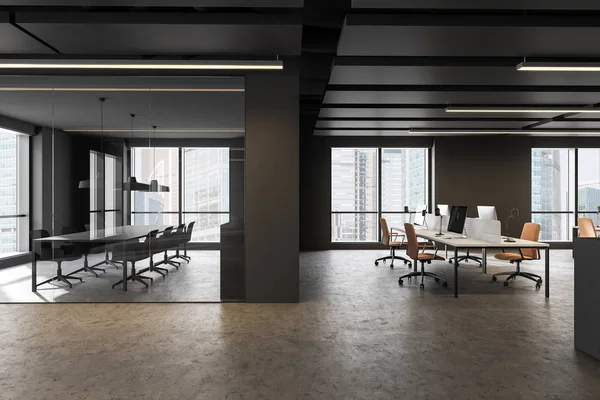 Gray meeting room in open space office — Stock Photo, Image