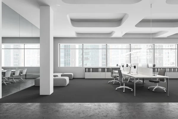 White open space office with lounge — Stock Photo, Image