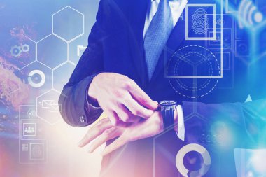 Saati olan adam, küresel iş arayüzü