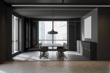 Gri ofis toplantı odasının içi