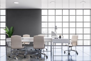 Gri panoramik Ceo ofis içi