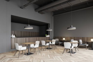 Gray Industrial tarzı bar köşesi.