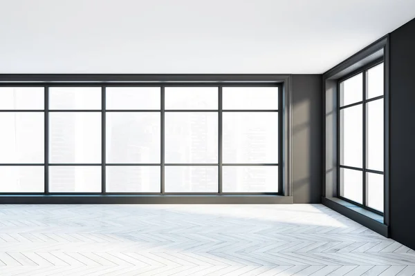 Interior de la habitación gris vacía panorámica —  Fotos de Stock