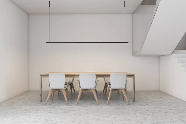 Stylish white dining room interior — 스톡 사진