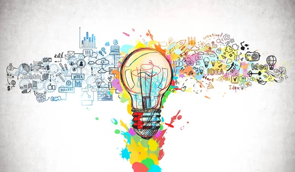 Idea brillante y pensamiento creativo — Foto de Stock