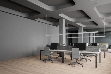 Gri açık alan ofis köşesi