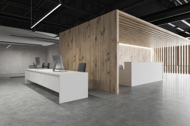 Modern ofis salonunda resepsiyon