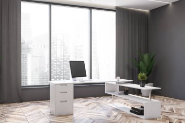 Gri ofis içi bilgisayarlı