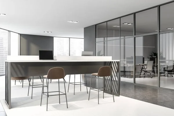 Gray coworking area in modern office — 스톡 사진