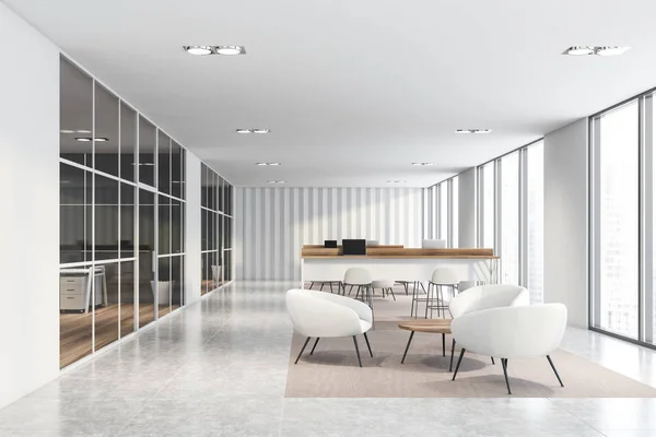 White office with coworking and waiting room — 스톡 사진