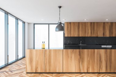 Adalı panoramik siyah mermer mutfak