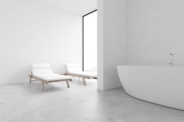 Beyaz spa banyo iç tasarımı