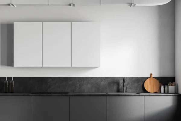 Interieur Der Modernen Küche Industriellen Stil Mit Weißen Und Grauen — Stockfoto
