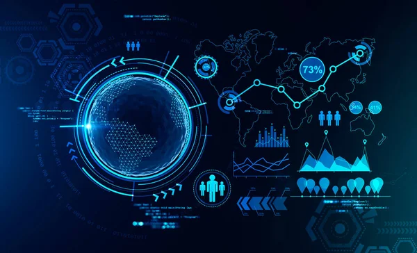 Interfaz Trabajo Digital Inmersiva Futurista Línea Concepto Tecnología Trabajo Durante — Foto de Stock