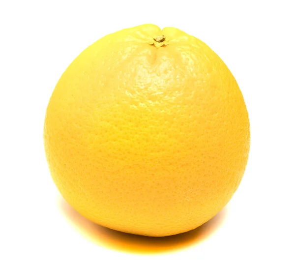 Жовтий Лимон Лежить Білому Тлі — стокове фото