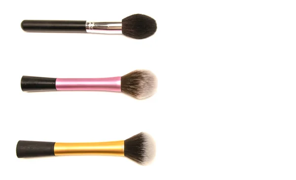 Makyaj Için Farklı Renkte Fırçalar — Stok fotoğraf
