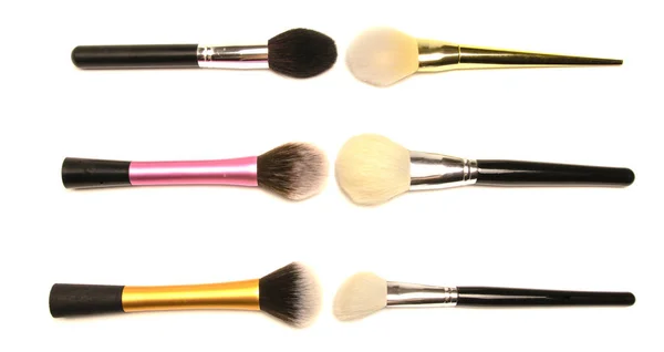 Makyaj Için Farklı Renkte Fırçalar — Stok fotoğraf