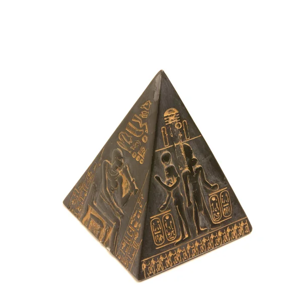 Pyramidová Figurka Stojí Bílém Pozadí Stock Fotografie