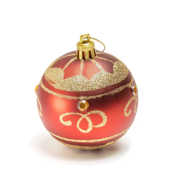 Red Christmas Ball White Background — Stock Photo, Image