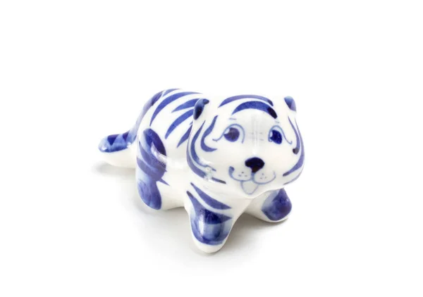 Tiger Christmas Toy Porcelain Tiger Toy 스톡 사진