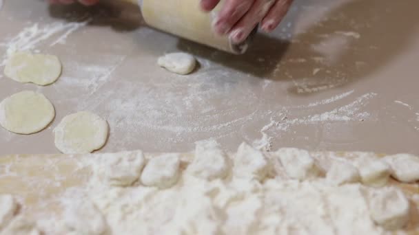 Roll Out Dough Rolling Pin — Stock Video