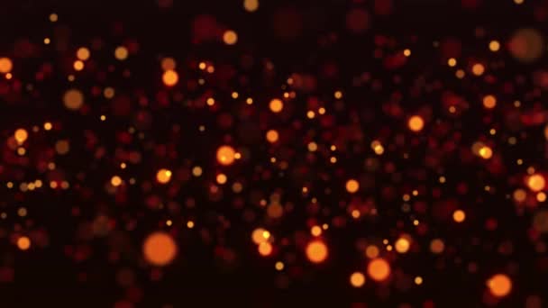 4k Abstrait fond de mouvement brillant or et particules rouges étoiles étincelle vague boucle de mouvement. Nouvel An, Noël 