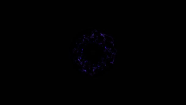 Éléments graphiques de superposition d'ondes de choc de particules violettes 4K. Animation en boucle — Video