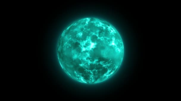 Résumé 4K 3D Motion Background. Boucle de boule de plasma d'énergie, boule de sphère de cercle d'énergie, sphère de plasma avec des charges d'énergie 