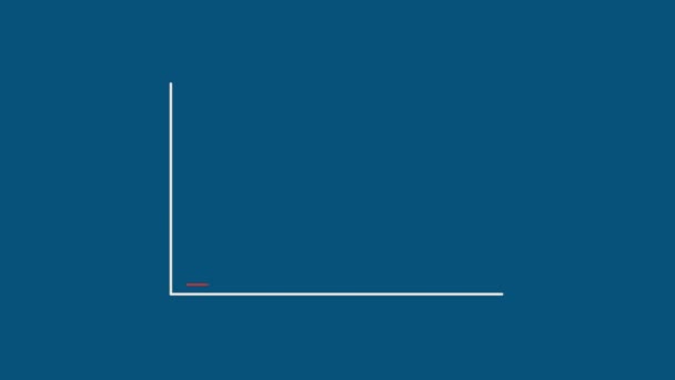 Raising bars of graph animation on blue background. — Stock Video