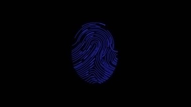 Güvenlik sistemindeki parmak izlerinin dijital taraması, biyometrik tarayıcı konsepti.