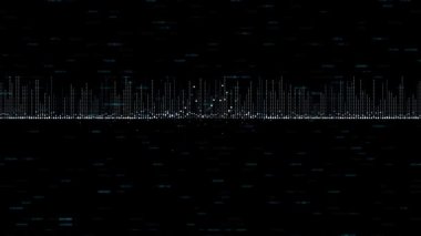 Müzik, videolar, siyah arkaplan üzerindeki youtube podcast için beyaz ses eşitleyici.