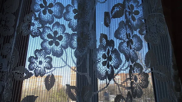 Curtain Window Lace Retro Style — Stock Photo, Image