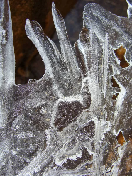 石层和冰层的抽象图像 — 图库照片