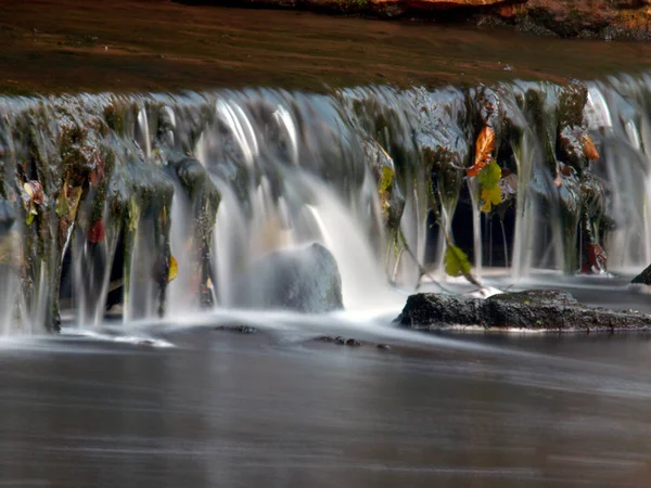 Fluxo Água Rio Floresta Exposição Longa — Fotografia de Stock