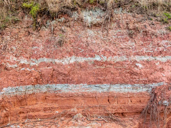 Colored abstract picture with red and white clay texture — Stock Photo, Image