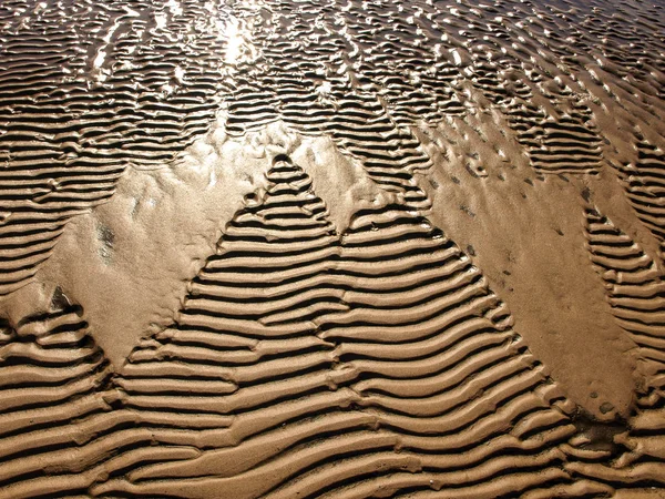 Textura Areia Bonita Vento Água Areia — Fotografia de Stock