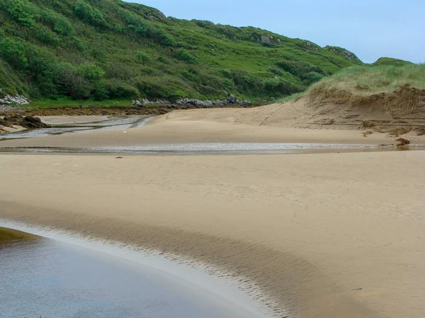 Spiaggia Sabbia Oceanica Bella Struttura Sabbia Scogliere — Foto Stock