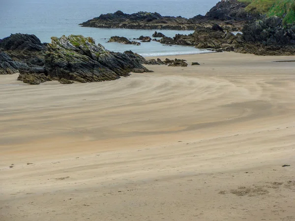 Meer Sandstrand Schöne Sandstruktur Und Klippen — Stockfoto