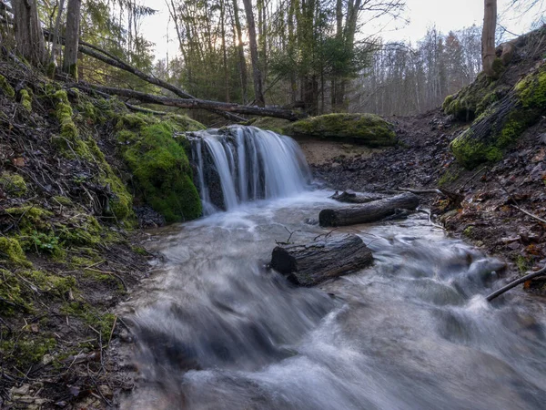 Blurred Abstract Background Running Water Slow Flow Water Mountain River — Stock Photo, Image