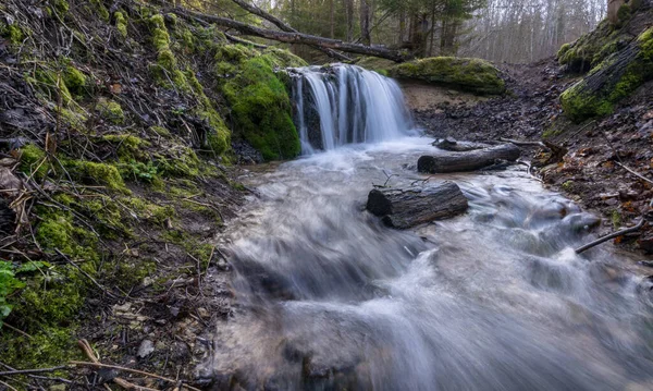 Blurred Abstract Background Running Water Slow Flow Water Mountain River — Stock Photo, Image