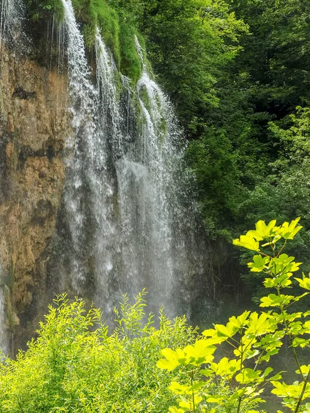 Beautifull Waterfalls Streams Crystal Clear Water Plitvice Lakes National Park — Stock Photo, Image