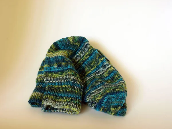 Colored Knitting Wool Knitting Needles Light Background — Stock Photo, Image